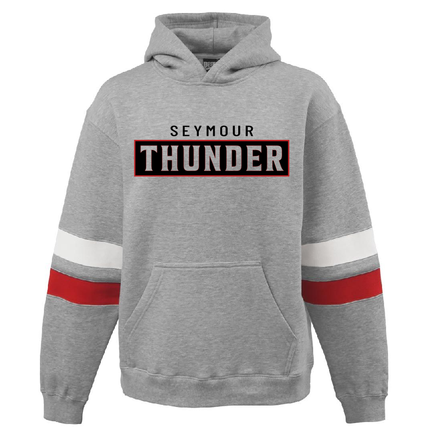 Seymour Red and White Stripe Pennant Hoodie ~ Unisex