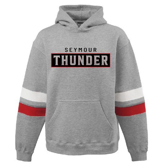 Seymour Red and White Stripe Pennant Hoodie ~ Unisex