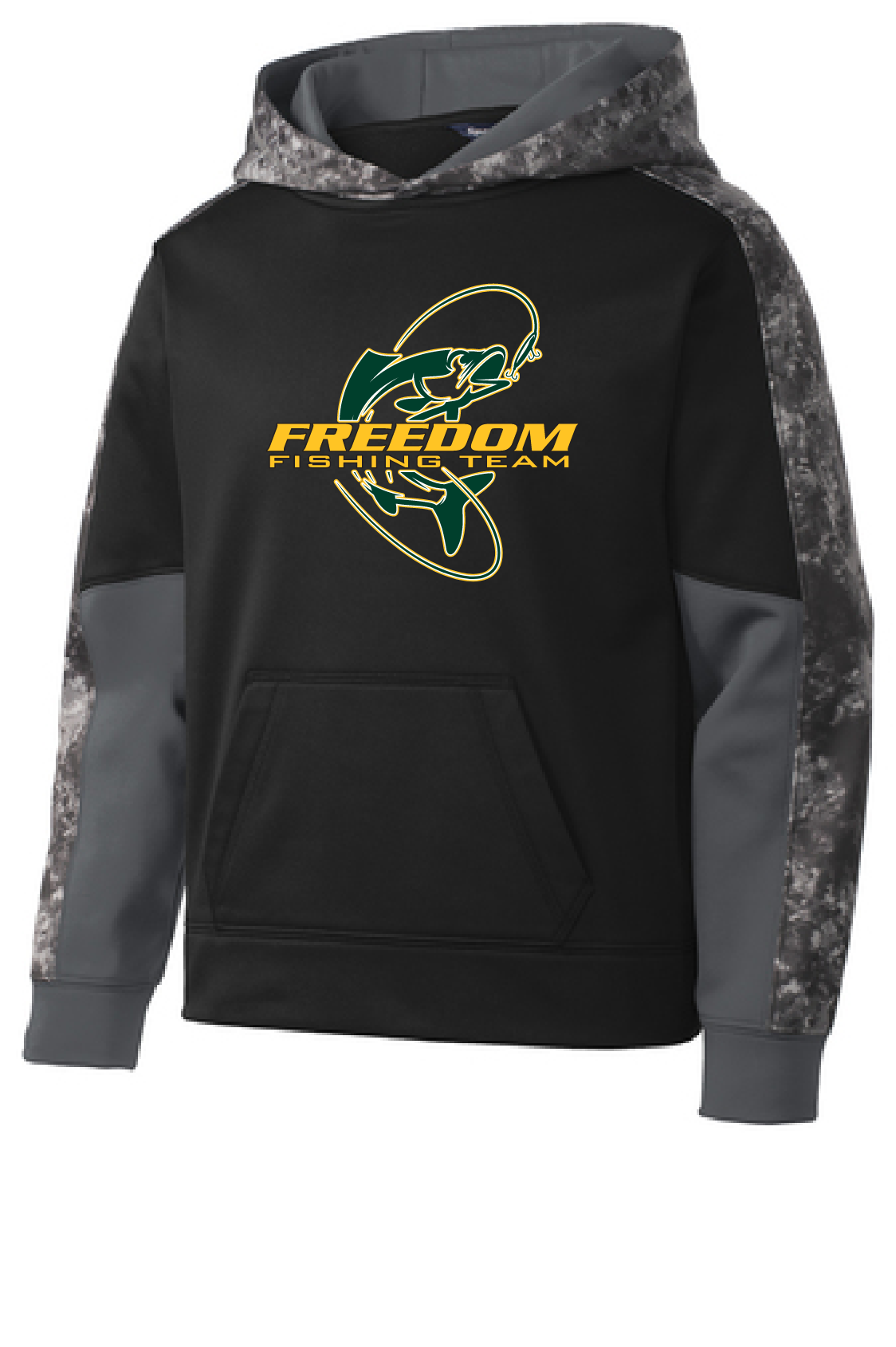 Freedom Irish Fishing Team Sport-Tek Sport-Wick Mineral Freeze Fleece Colorblock Hoodie~ YOUTH