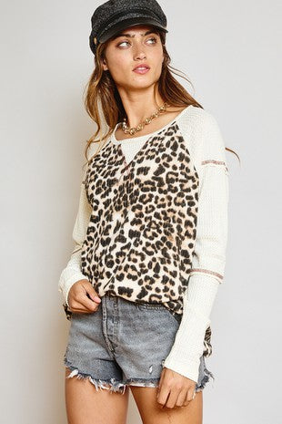Raglan Leopard Print Top