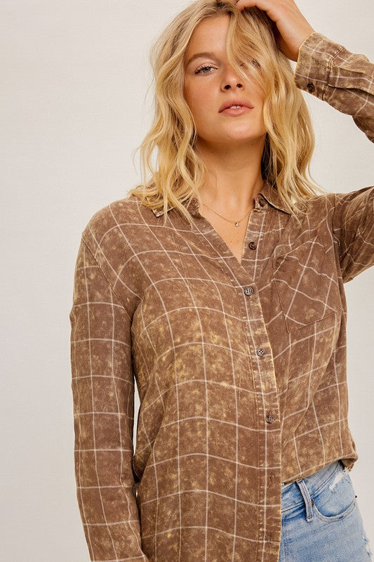 GRID PRINT SHIRT