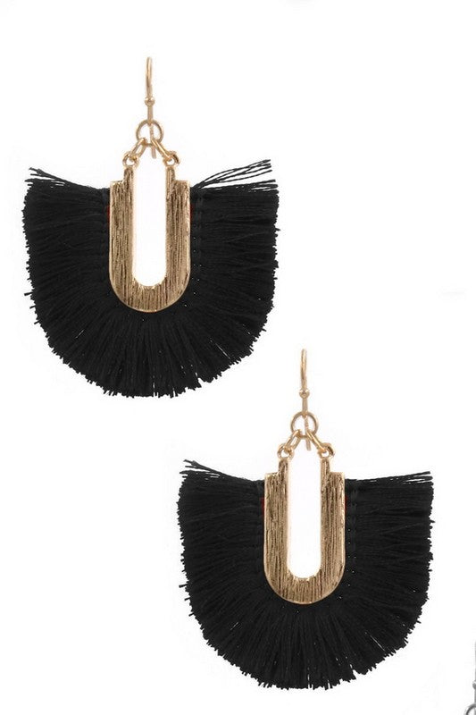 U Shape Tassle Earrings