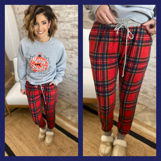 Plaid Print Joggers