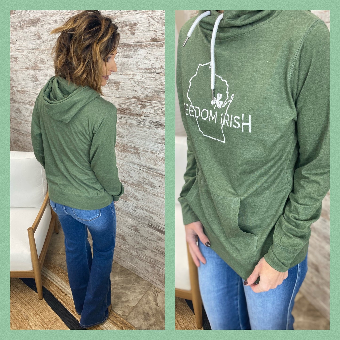 Freedom State Military Green Hoodie