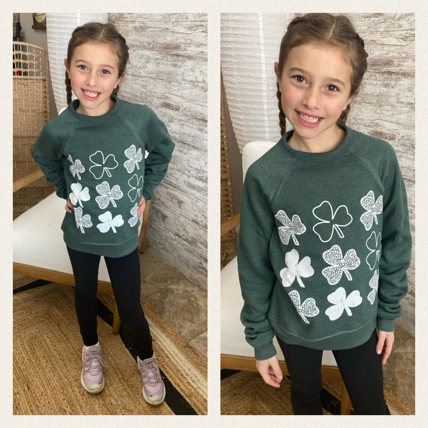 Youth Multi Clover Forest Crewneck