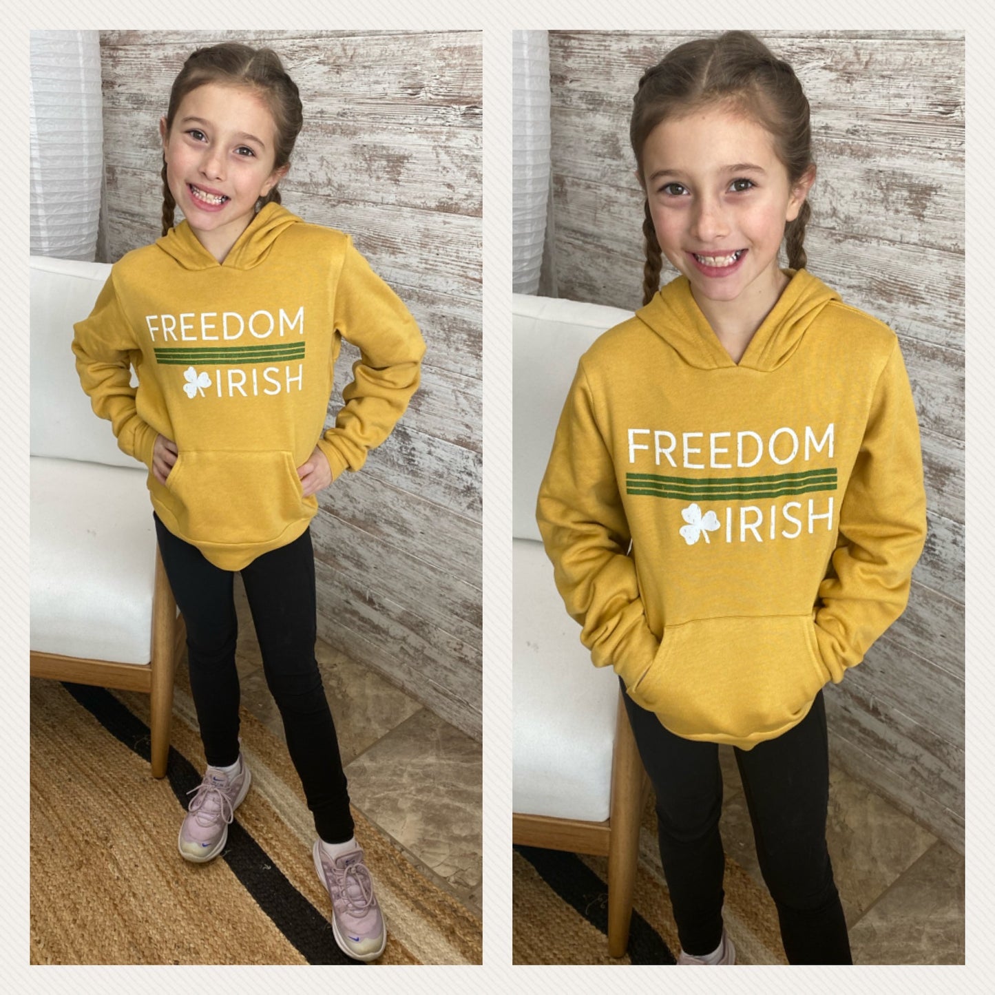 Heather Mustard Bella Freedom Irish Hoodie ~ Adult and Youth