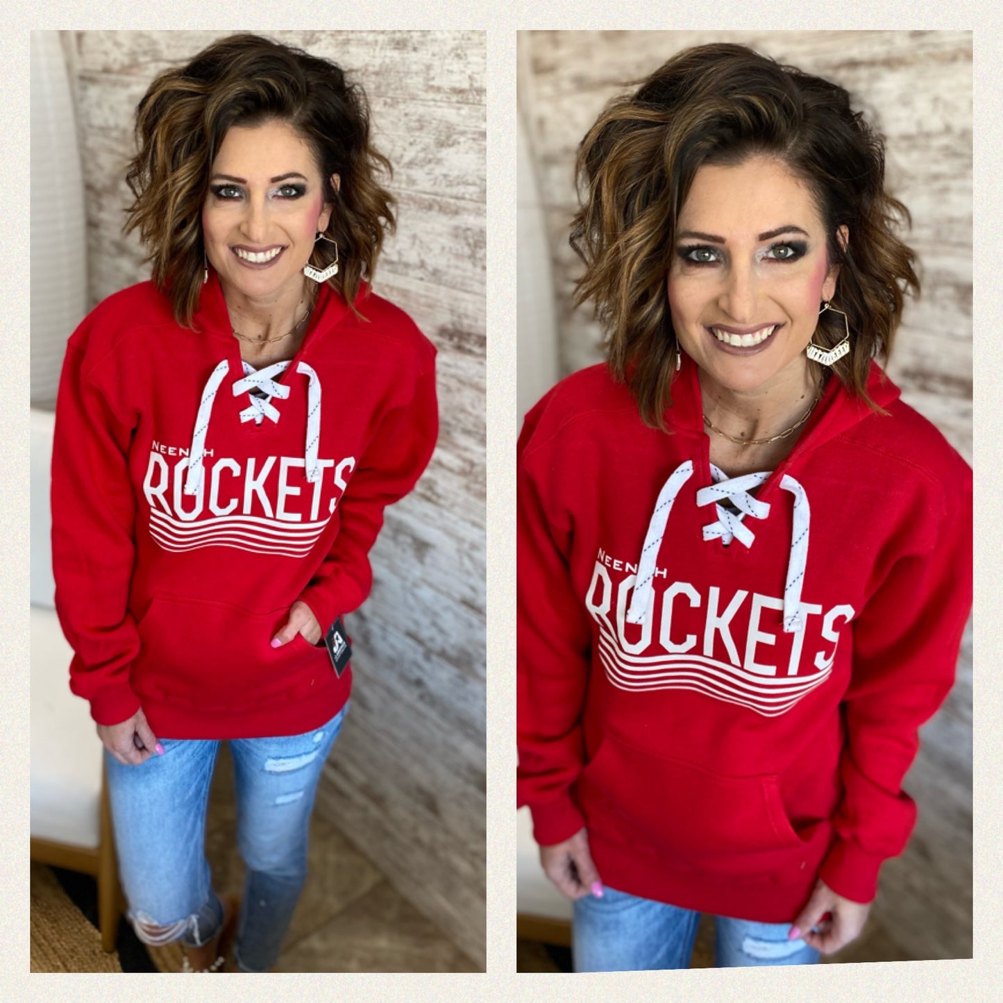 Neenah Rockets Lace Up Hoodie