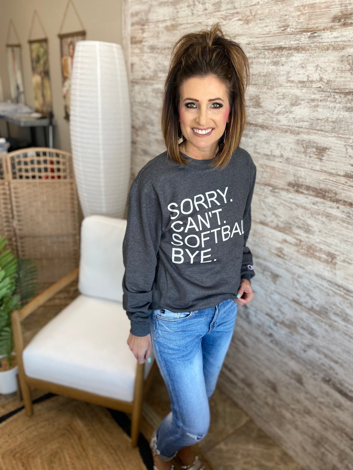 Sorry Can't Softball Champion Crewneck