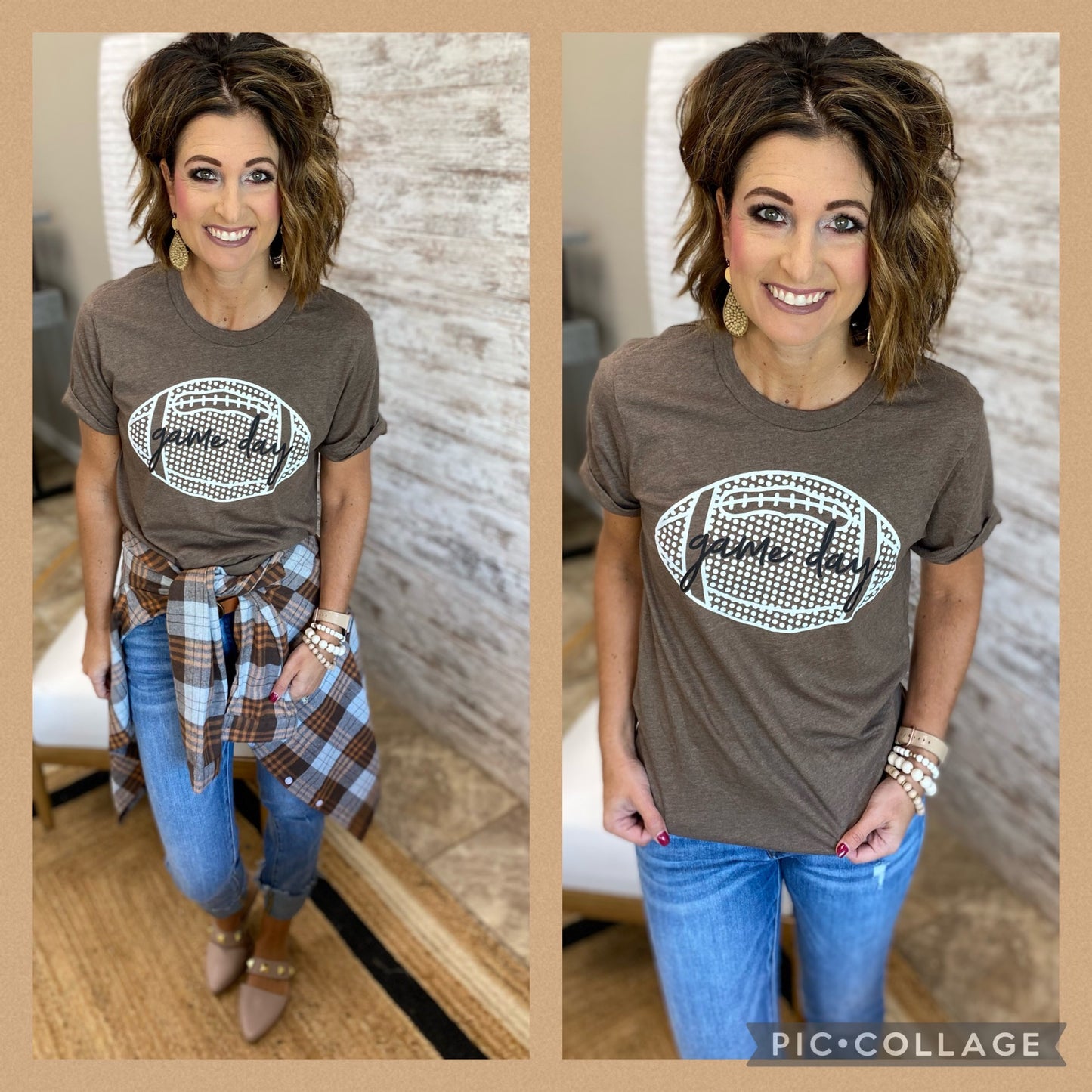 Heather Brown Game Day Tee **Closeout Sale