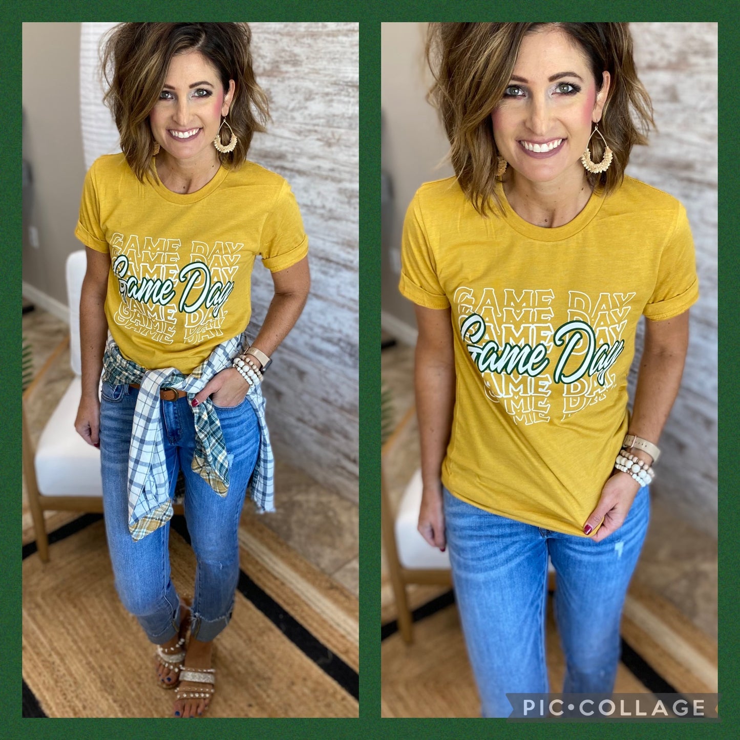 Retro Game Day Mustard Tee **Closeout Sale***