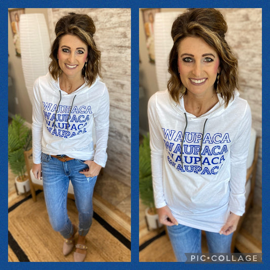 Waupaca Long Sleeve Tee Shirt Hoodie **Made to Order