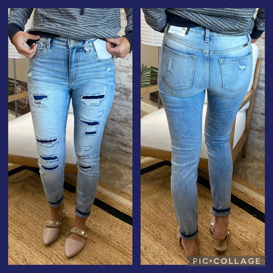 Kancan MID RISE PATCHED SUPER SKINNY-KC9269M