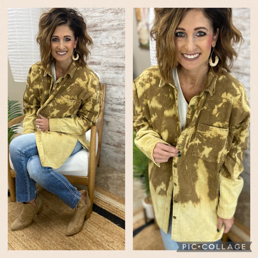 COCO BLEACH SPLATTER FLANNEL TOP