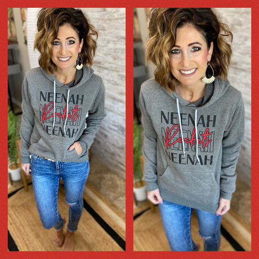 Neenah Rockets Dark Grey Bella Hoodie