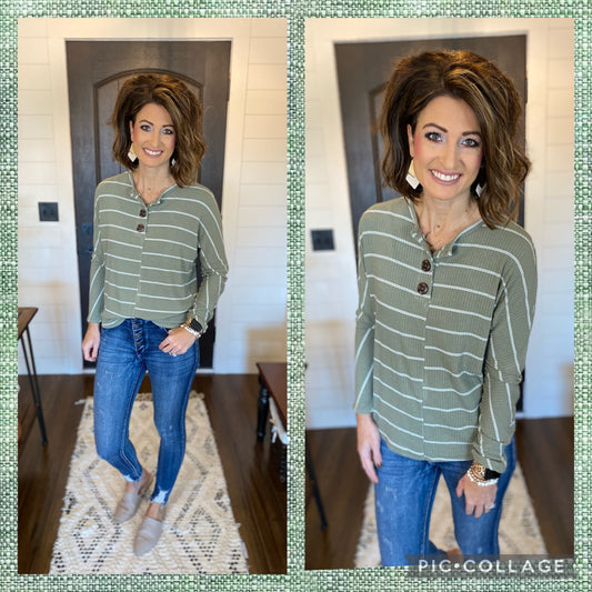 Button-down Stripe Top