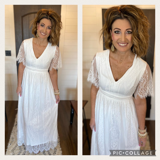 White Lace Maxi Dress