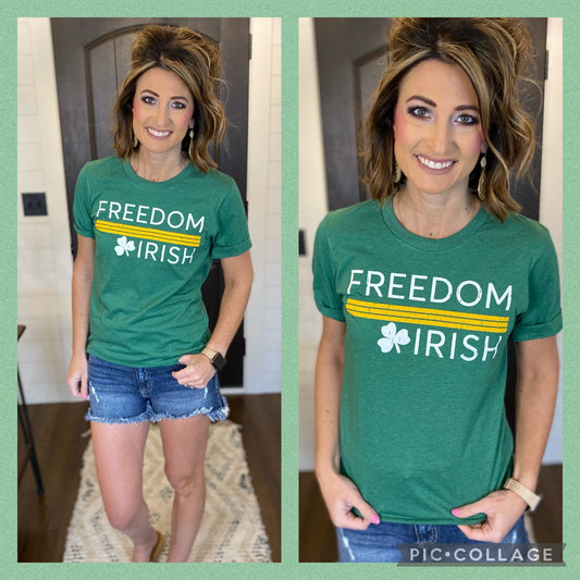 Heather Green Freedom Irish Tee ** Final Sale*